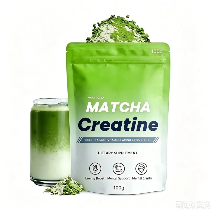 Kreatin monohydrátový prášek před cvičením podporující budování svalů Kreatin Matcha prášek